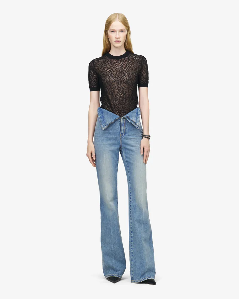 Alexander McQueen Jeans mit umgeschlagener Taille - Item 857092QMAD04383 Ausgewaschenes