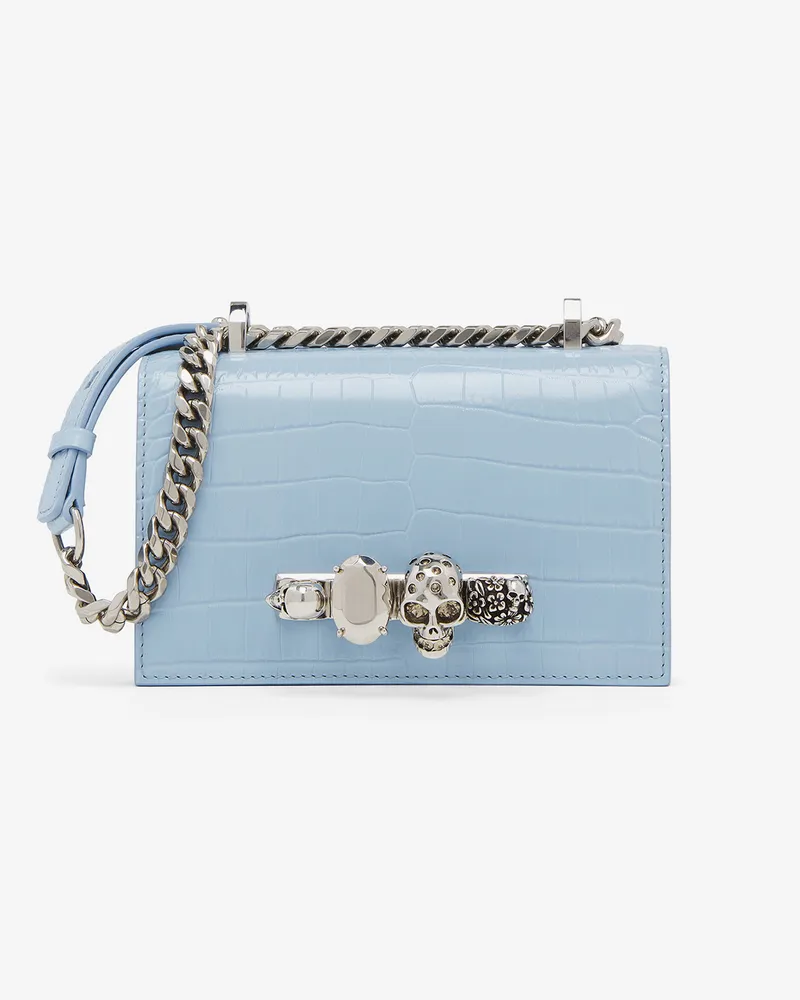 Alexander McQueen Mini Jewelled Satchel - Item 6531341HB024900 Hemd-blau