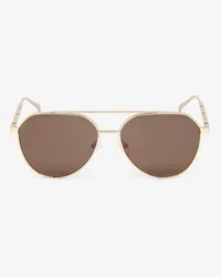 Alexander McQueen Piloten-Sonnenbrille mit Metallplakette Gold