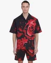 Alexander McQueen Hawaii-Hemd mit Wax Flower-Motiv Schwarz