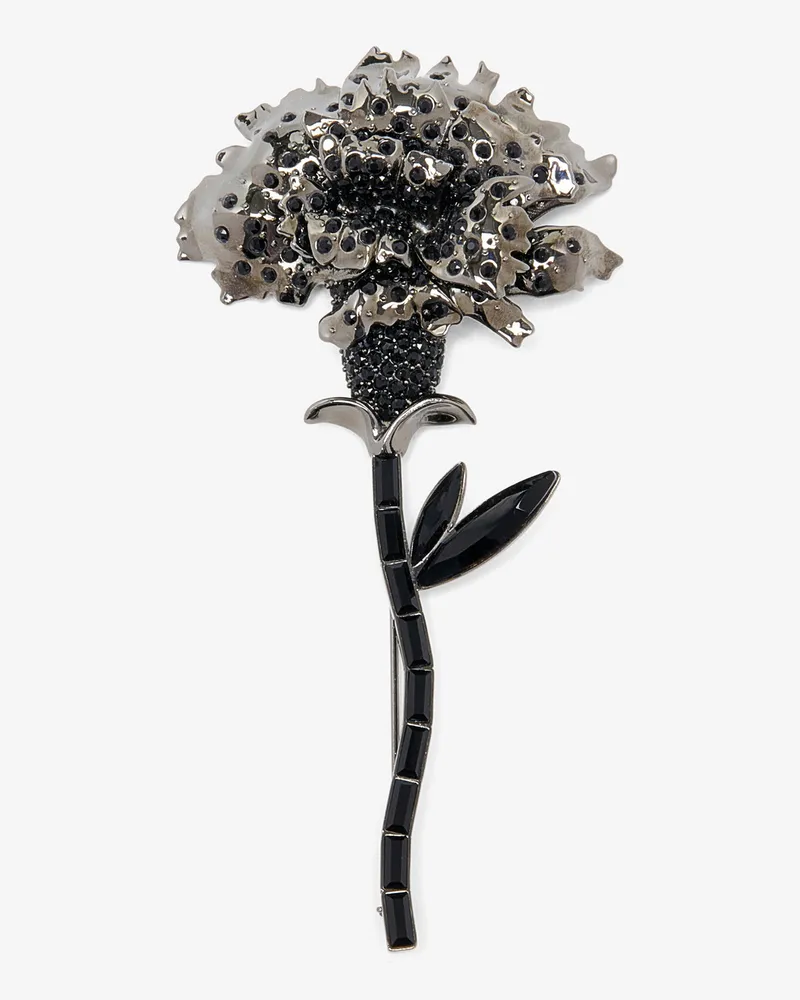 Alexander McQueen Carnation Sicherheitsnadel-Brosche - Item 846565J161E1121 Schwarz