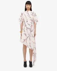 Alexander McQueen Asymmetrisches Midikleid mit Blüte-Print Pink