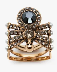 Alexander McQueen Spinnenring Antikgold