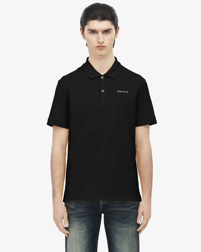 Alexander McQueen Poloshirt mit McQueen Logo - Item 839229QXAAK1000 Schwarz