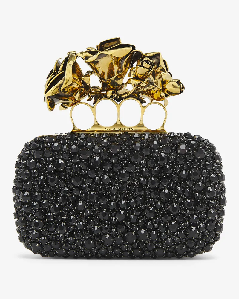 Alexander McQueen Knuckle Clutch mit Rosenverzierung - Item 835586KR7871000 Schwarz