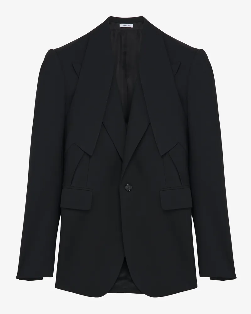 Alexander McQueen Einreihige Jacke mit gewendetem Revers - Item 791880QUAAC1000 Schwarz