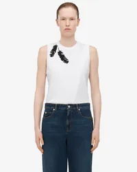 Alexander McQueen Tanktop mit Feder-Stickerei Optical