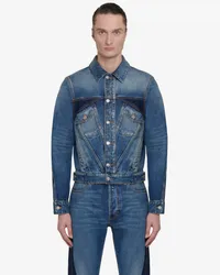 Alexander McQueen Jeansjacke mit gedrehten Nähten Ausgewaschenes