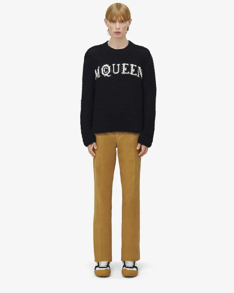 Alexander McQueen McQueen Logo strukturierter Pullover - Item 829319Q1BDL1080 Schwarz