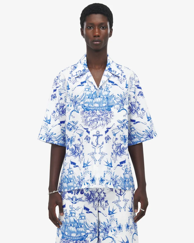 Alexander McQueen Sailor Tattoo Hawaii-Hemd - Item 839276QOABJ9256 Elfenbein
