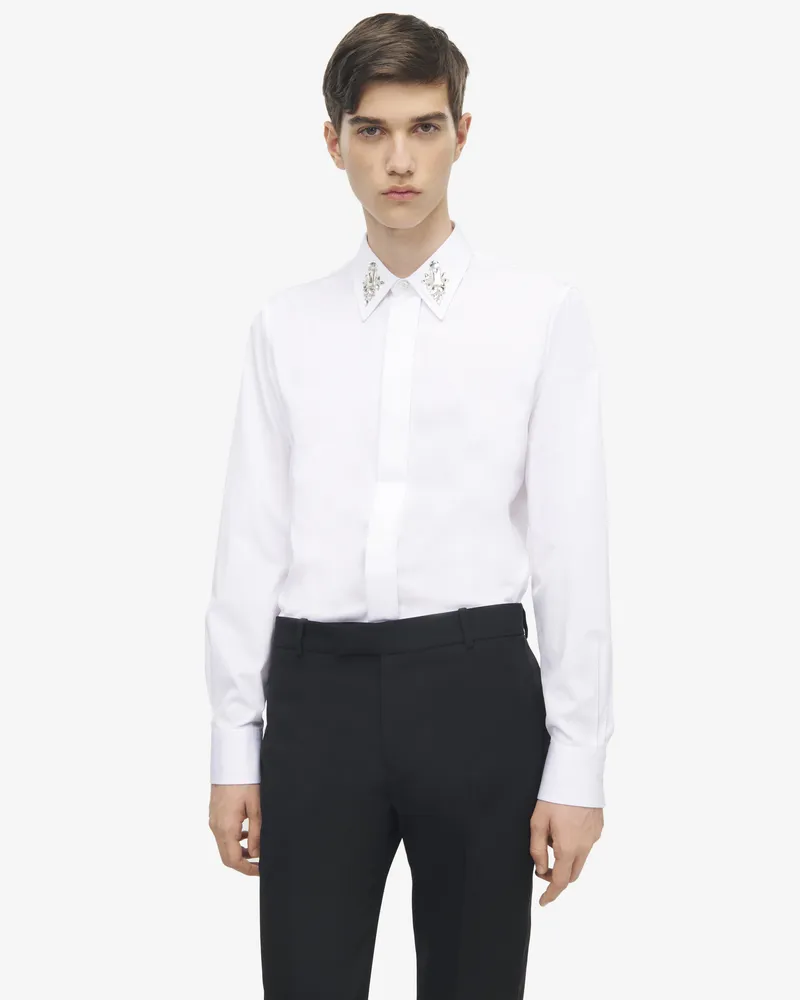 Alexander McQueen Hemd mit Kristallspiegelstickerei - Item 847298QNAAX9000 Optical