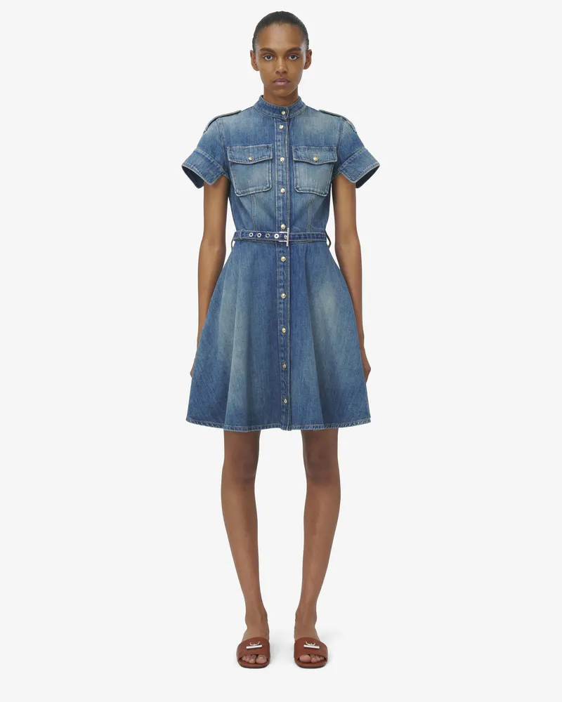 Alexander McQueen Minikleid aus Hemd-Denim - Item 816098QMAC34315 Stone