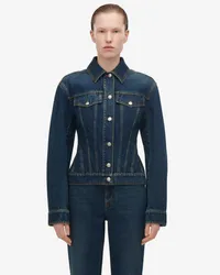 Alexander McQueen Taillierte Jeansjacke Indigo