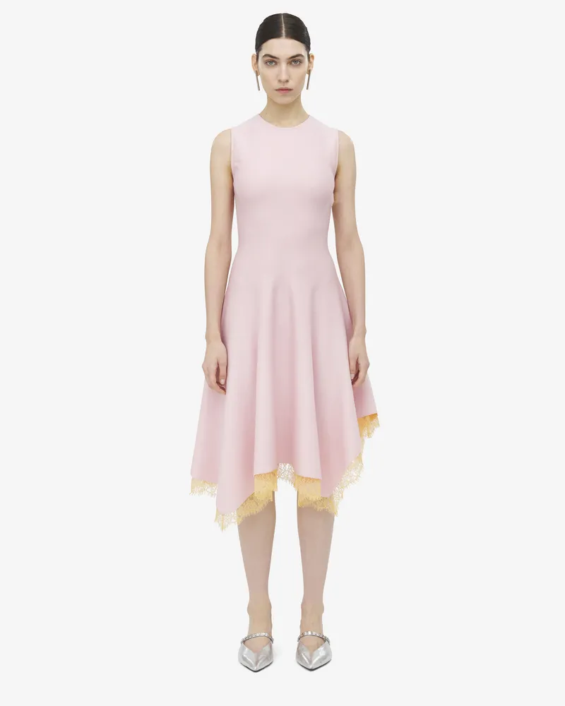 Alexander McQueen Asymmetrisches Kleid mit Spitzendetail - Item 839750Q1BEG5139 Rose