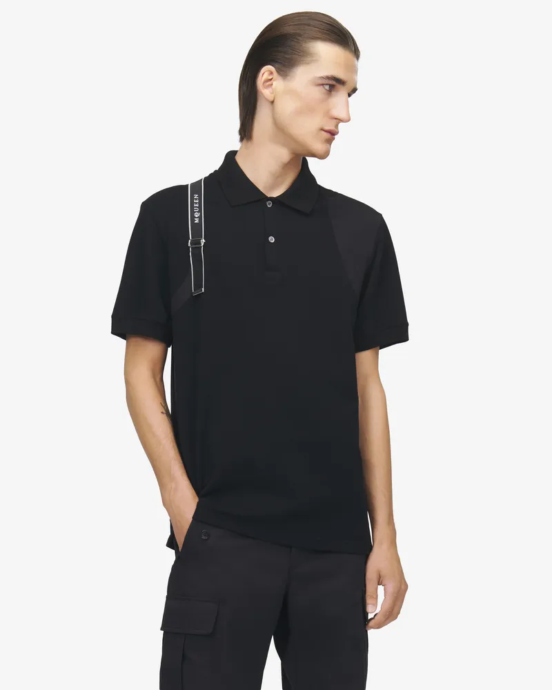Alexander McQueen Poloshirt mit Gurtdetail - Item 857157QXAAK1000 Schwarz