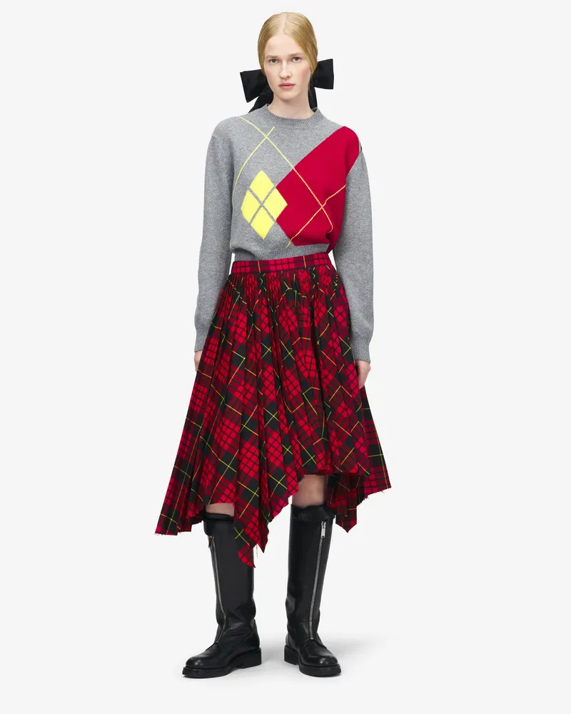 Alexander McQueen Asymmetrischer Rock mit MacQueen Tartan - Item 857550QJAF26120 Rot