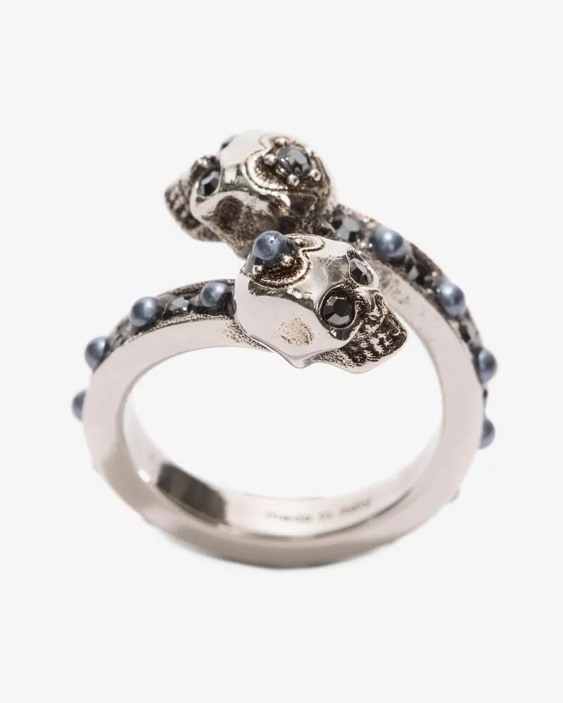 Alexander McQueen Wickelring mit Skull - Item 482269J160Y1328 Antiksilber