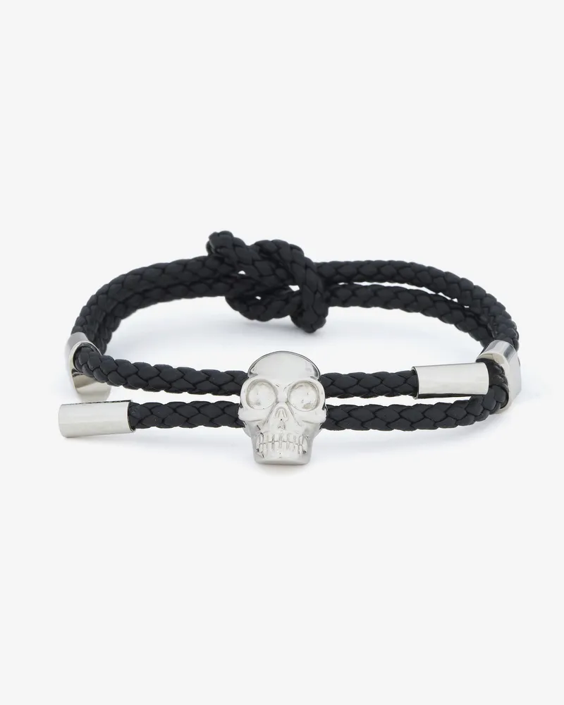 Alexander McQueen Skull Leather Bracelet - Item 8366881ALCA1000 Schwarz