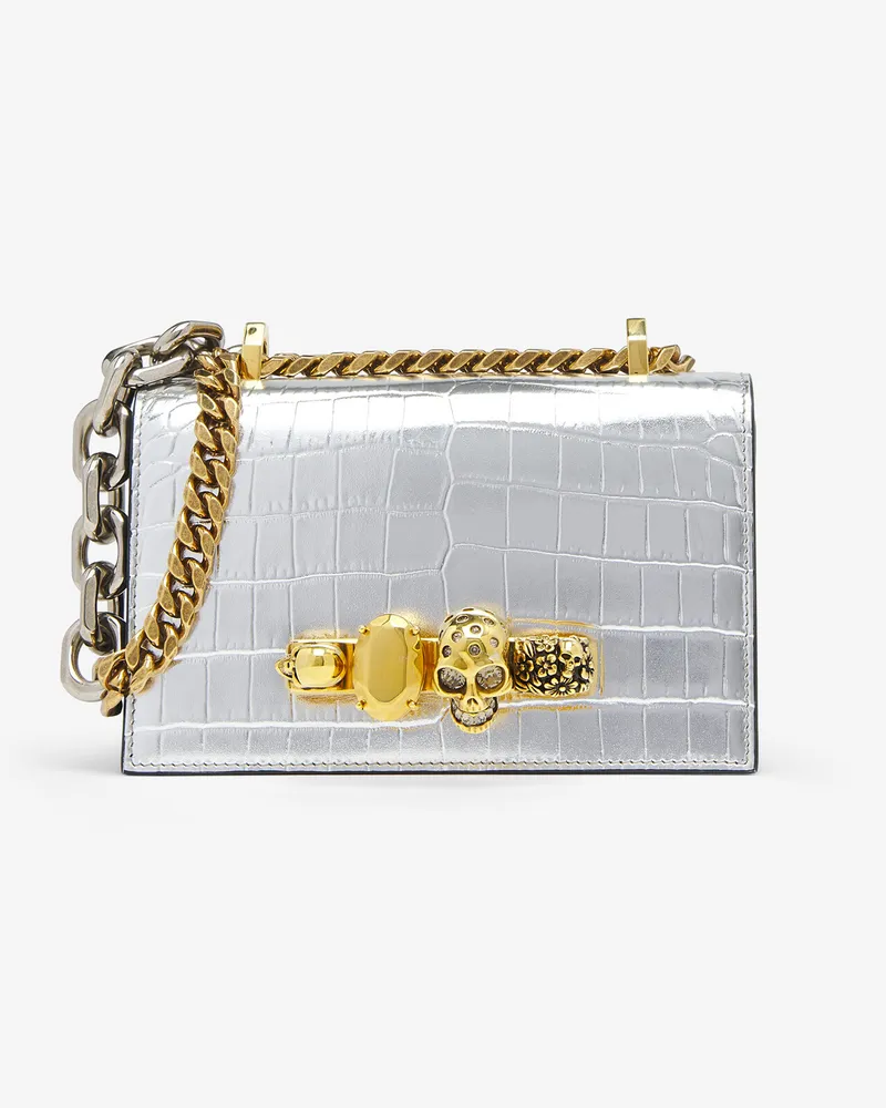 Alexander McQueen Mini Jewelled Satchel - Item 83997314C271402 Silber