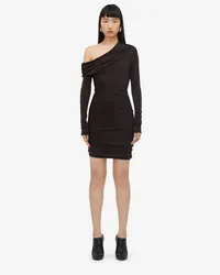 Alexander McQueen Asymmetrisches Minikleid Ebenholz