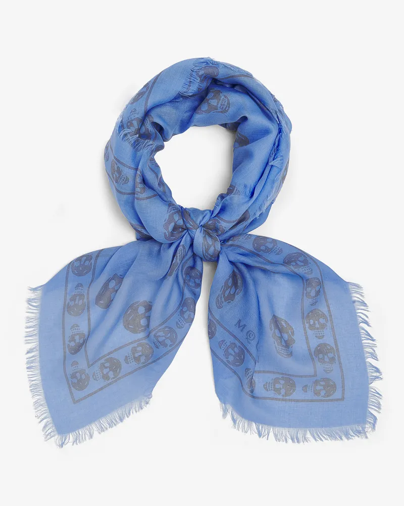 Alexander McQueen Classic Skull Foulard - Item 8078894943Q4963 Blau