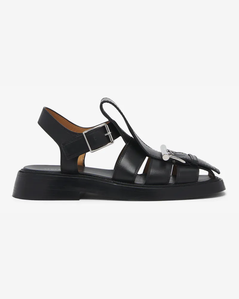 Alexander McQueen T-Bar Caged Sandale - Item 814293WHACC1064 Schwarz