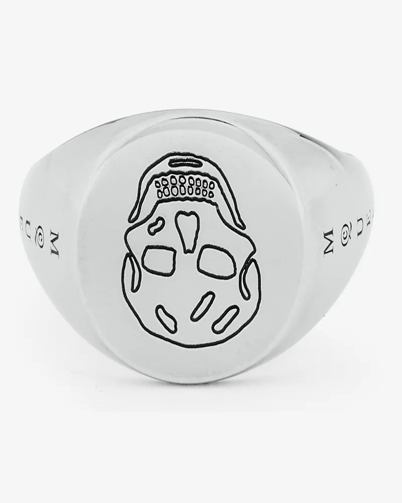 Alexander McQueen Skull Signet Ring - Item 836675J161N0446 Antiksilber