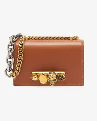 Alexander McQueen Mini Jewelled Satchel Caramel