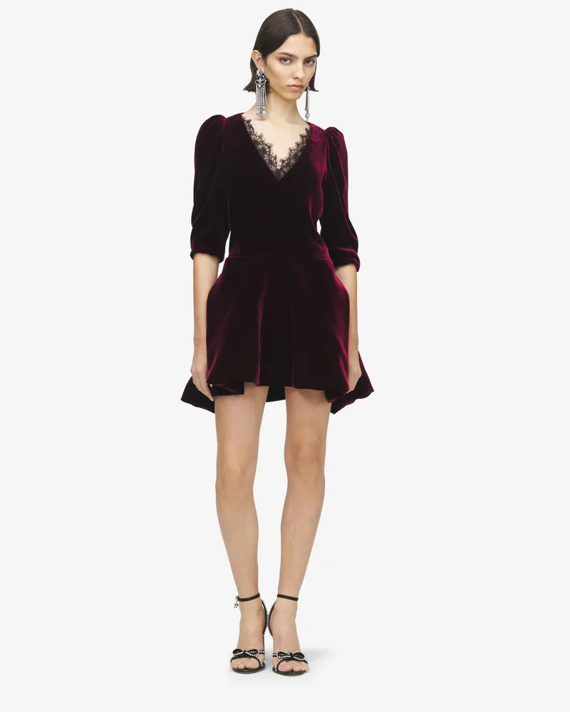 Alexander McQueen Minikleid aus Samt - Item 846376QEAGW6193 Dunkelrot