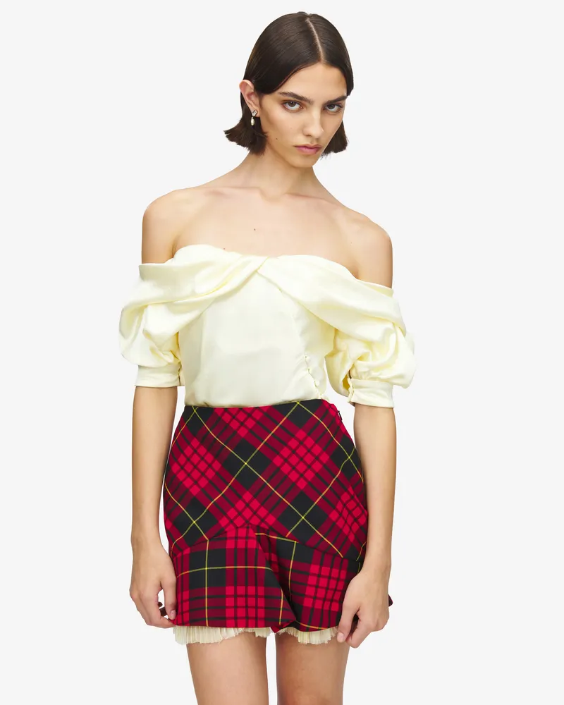 Alexander McQueen Schulterfreies drapiertes Top - Item 852813QEAHM9311 Crème