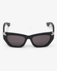 Alexander McQueen Geometrische Punk-Sonnenbrille mit Nieten Schwarz