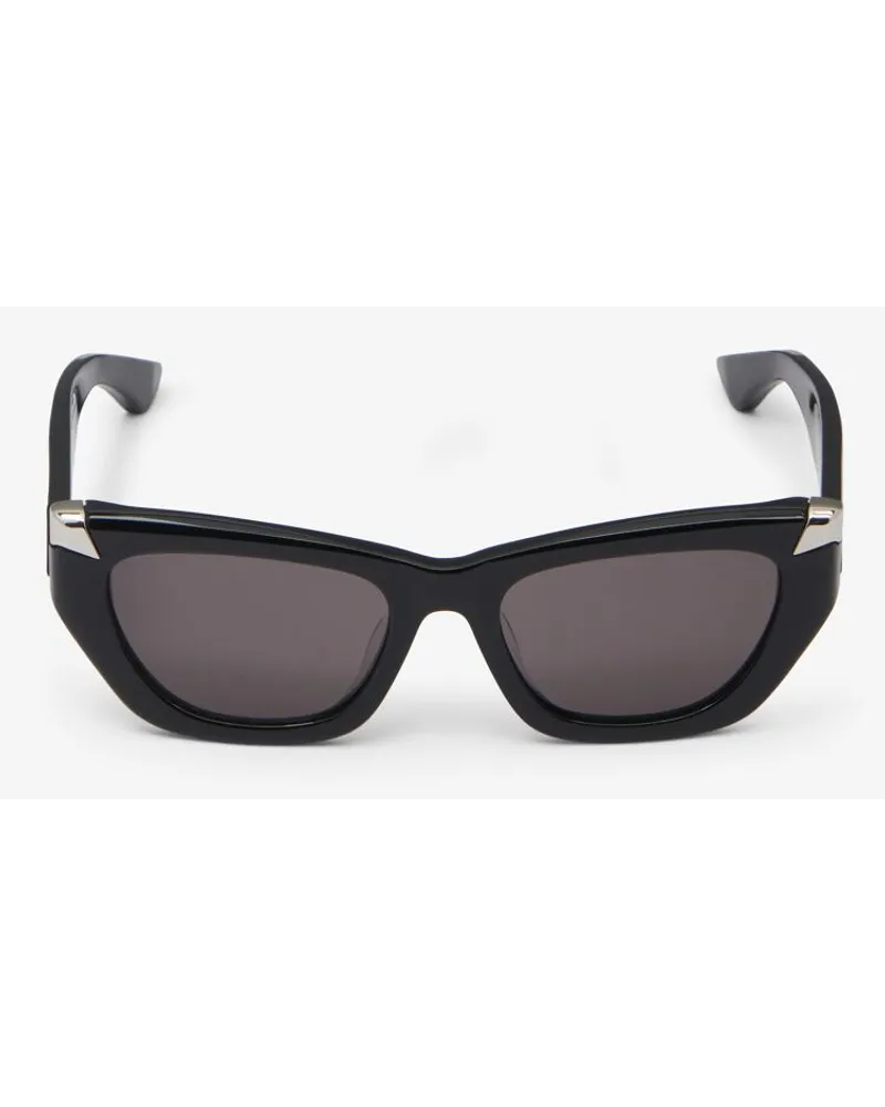 Alexander McQueen Geometrische Punk-Sonnenbrille mit Nieten Schwarz