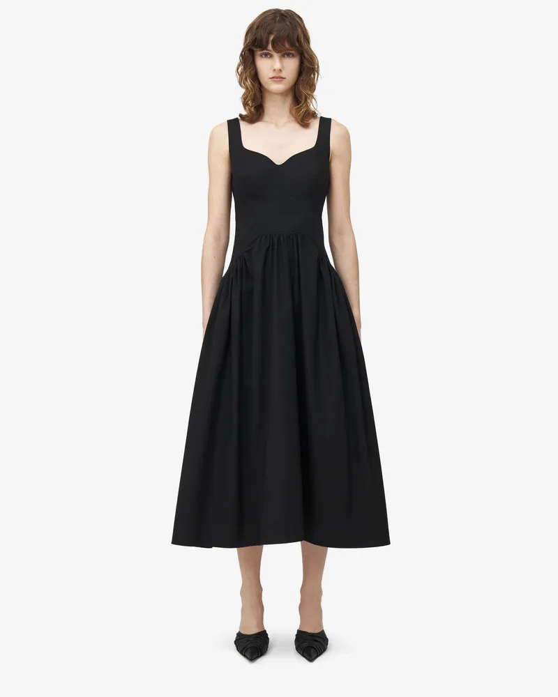 Alexander McQueen Midikleid mit Sweetheart-Ausschnitt - Item 829981QAABC1000 Schwarz