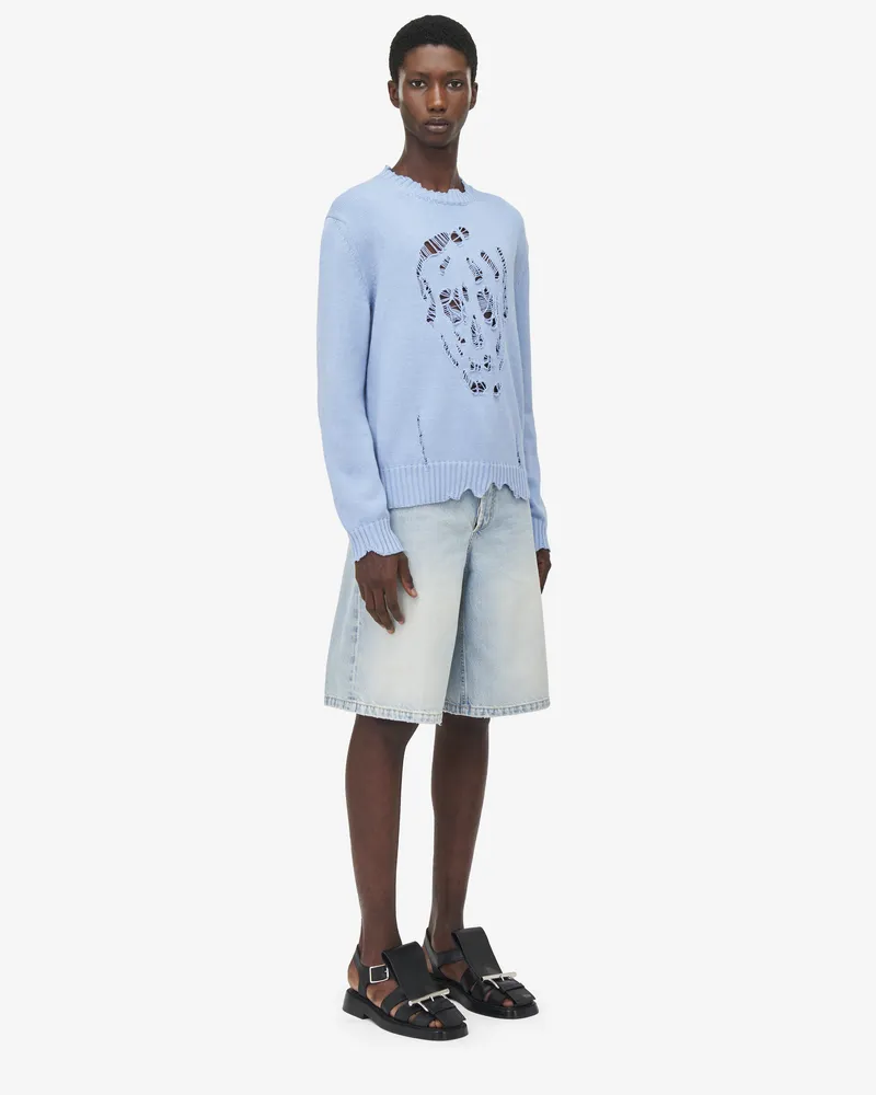 Alexander McQueen Stonewashed Denim Shorts - Item 828702QYABN4211 Ausgewaschenes