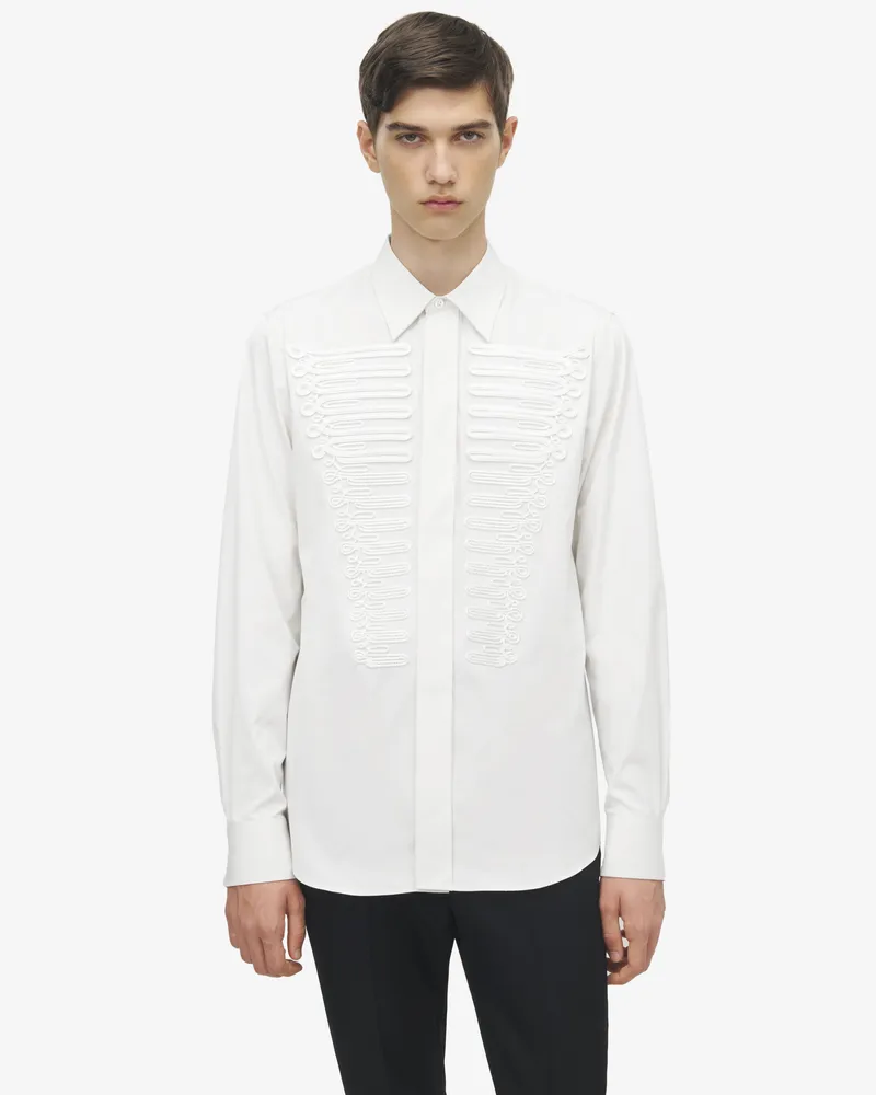 Alexander McQueen Popeline-Hemd mit Frogging-Details - Item 847290QNAAX9000 Optical