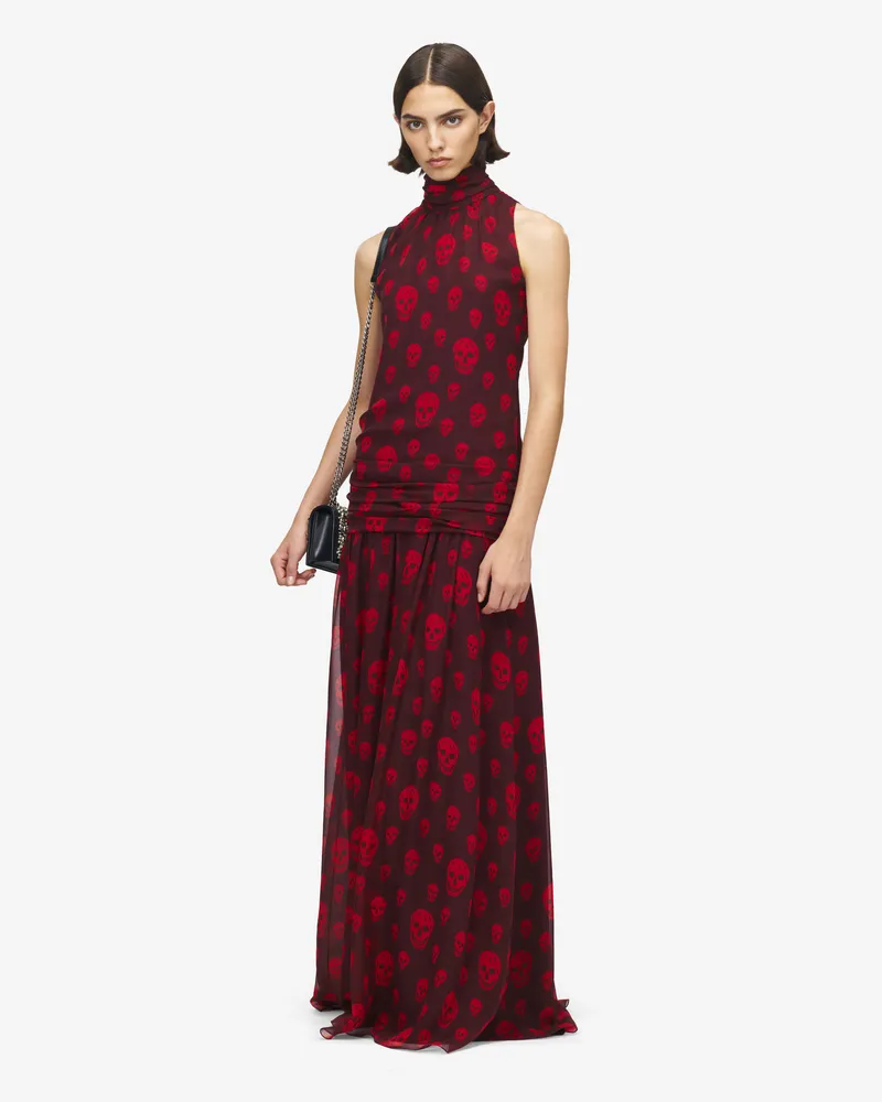 Alexander McQueen Skull Print Abendkleid - Item 858541QCAMN5148 Rostrot