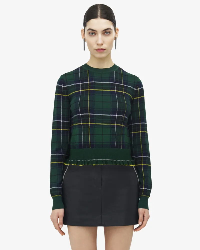 Alexander McQueen Wollpullover mit Tartanmuster - Item 839787Q1BEL3072 Dunkelgrün