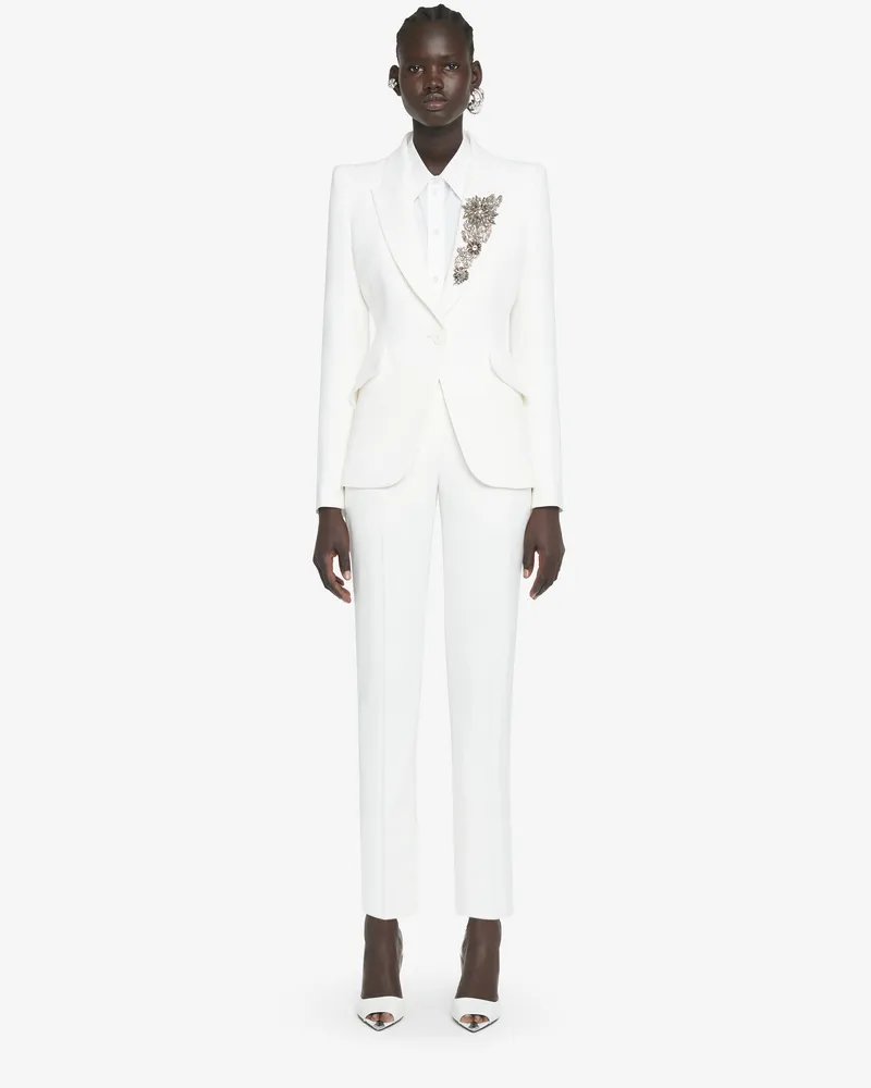 Alexander McQueen Zigarettenhose aus Blatt-Crêpe - Item 584968QEAAA9007 Helles