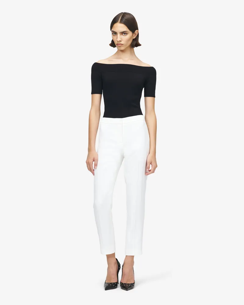 Alexander McQueen Zigarettenhose aus Blatt-Crêpe - Item 584968QEAAA9007 Helles