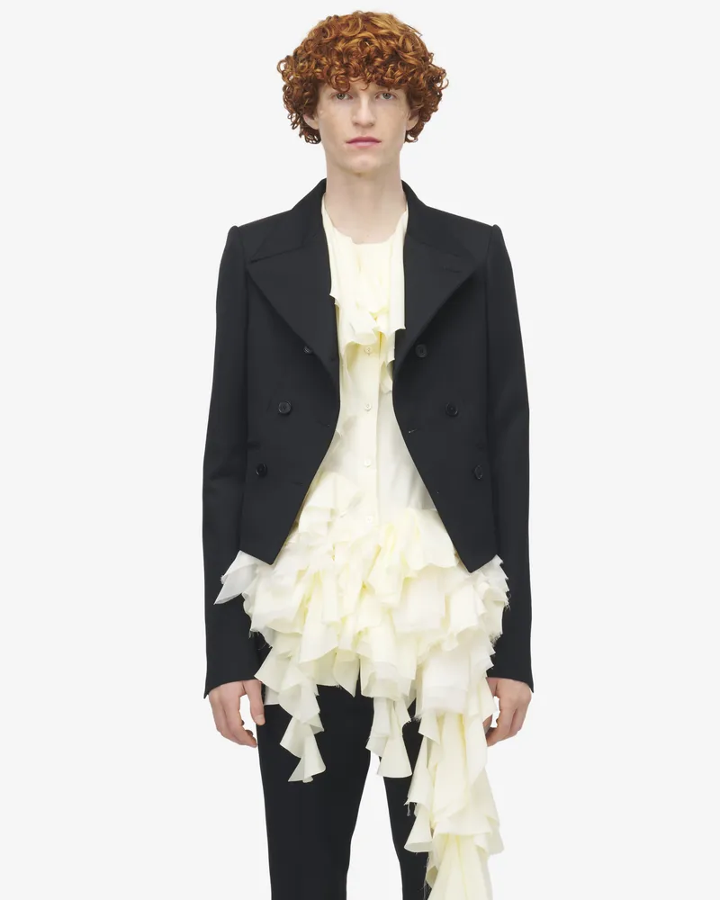 Alexander McQueen Jacke mit asymmetrischem Revers - Item 842877QUACH1000 Schwarz