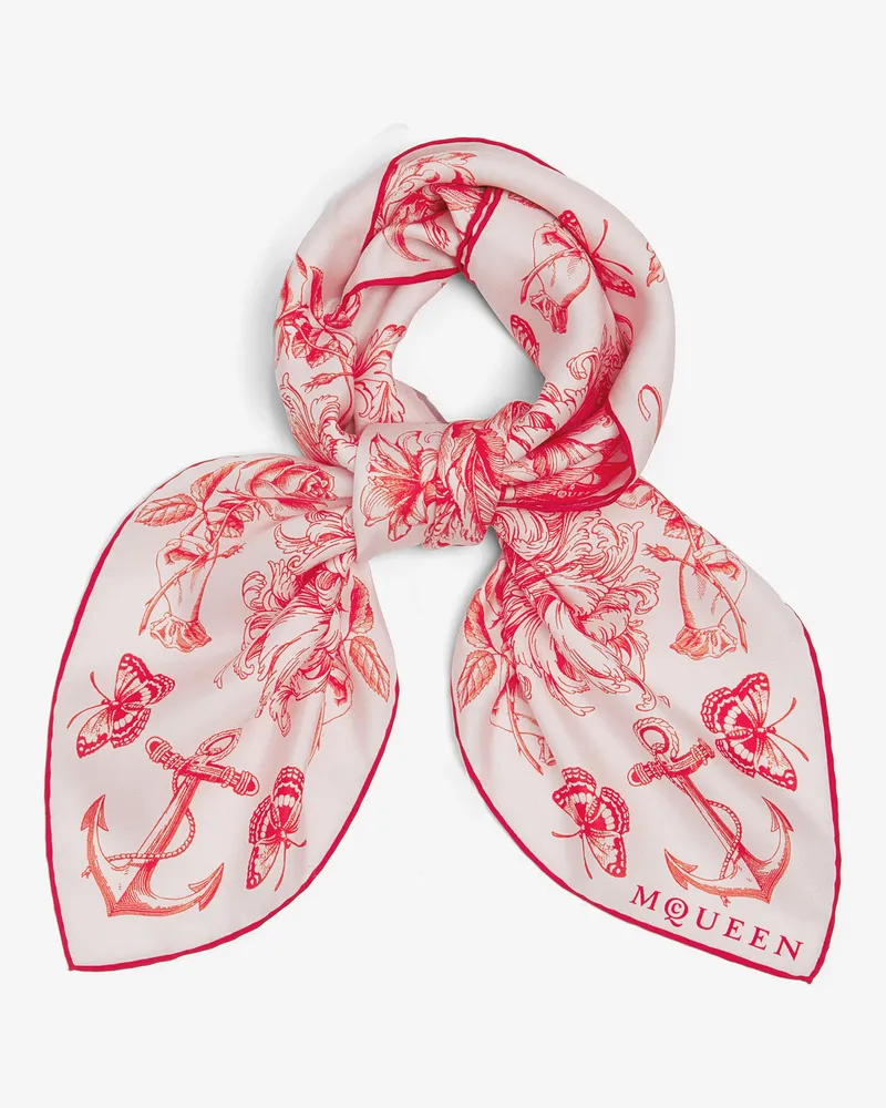 Alexander McQueen Sailor Tattoo Foulard - Item 8357313001Q6974 Rosa