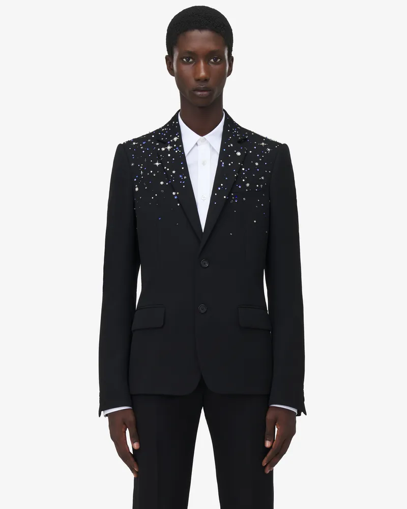 Alexander McQueen Einreihige Jacke mit Sternbild-Stickerei - Item 828639QVAAA1000 Schwarz