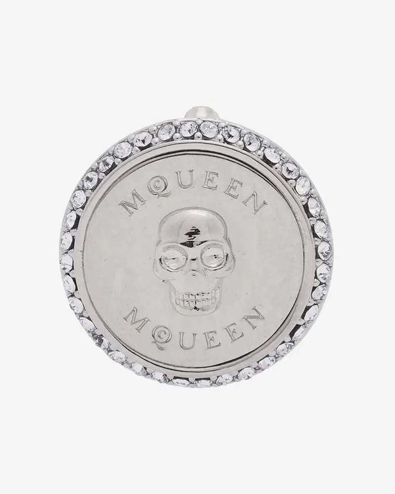 Alexander McQueen Sovereign Skull Ohrringe Palladium