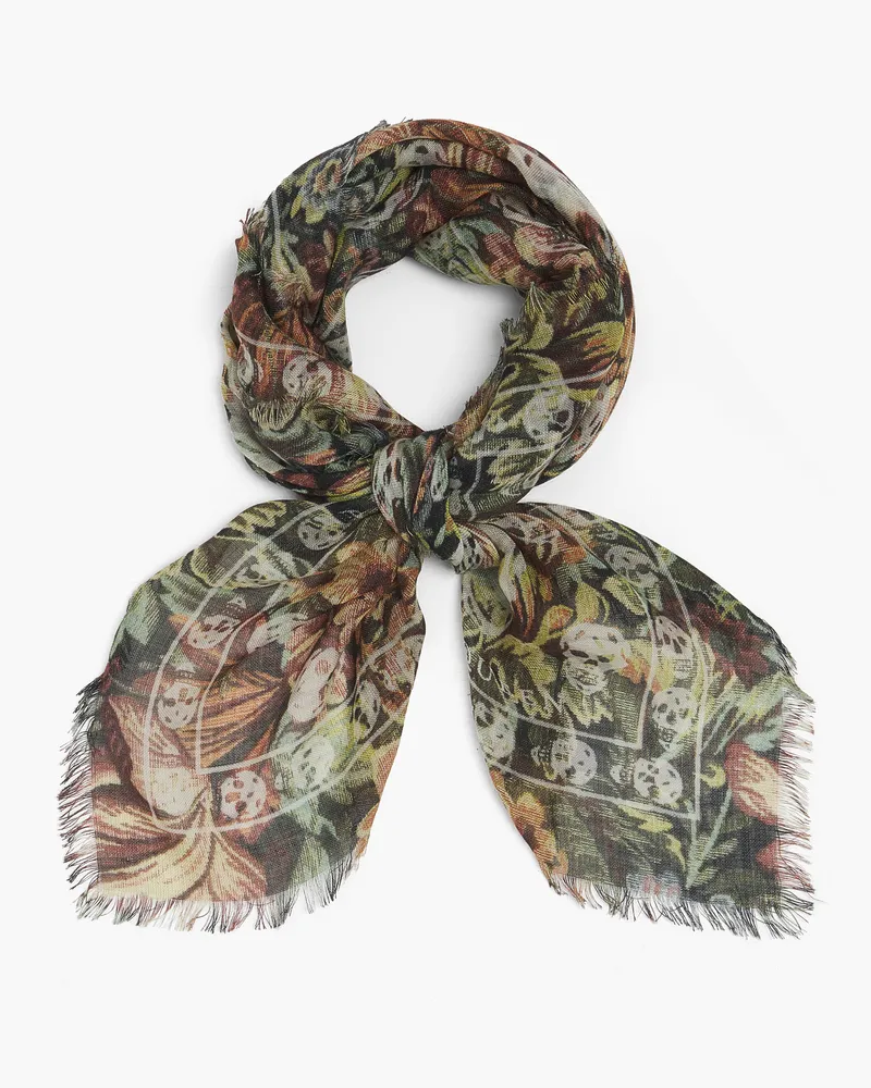 Alexander McQueen Tapestry Skull Foulard - Item 8386204646Q5769 Altrosa