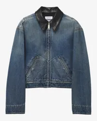 Alexander McQueen Jeansjacke mit kontrastierendem Kragen Indigo