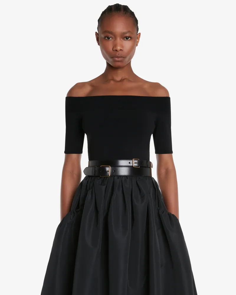 Alexander McQueen Strick-Top mit Ausschnitt bis zu den Schultern - Item 669510Q1AV41000 Schwarz