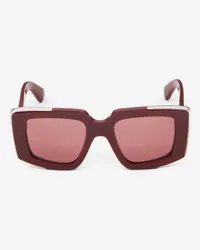 Alexander McQueen Die Grip geometrische Sonnenbrille Burgunderrot