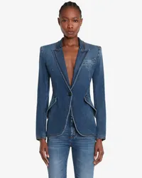 Alexander McQueen Jacke aus Stretch-Denim Ausgewaschenes