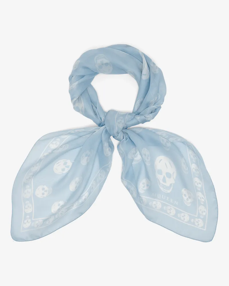 Alexander McQueen Klassisches Skull Foulard - Item 8078893052Q4977 Hellblau