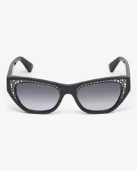 Alexander McQueen Sonnenbrille mit Schmuckverzierung und Pavé Schwarz